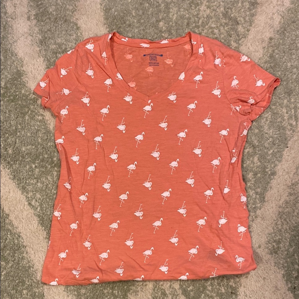 Women's Flamingo Print Orange Top